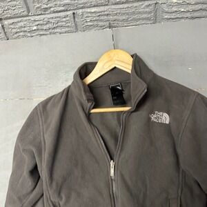 The North Face Boys Small S/P Charcoal Grey Full Zip Fleece Jacket Mock Neck
